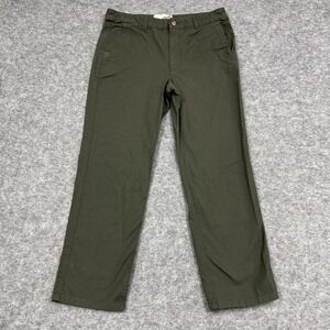 Duck Camp Pants Mens 36 Green Chino Canvas Stretch Casual Workwear Fits 36x29